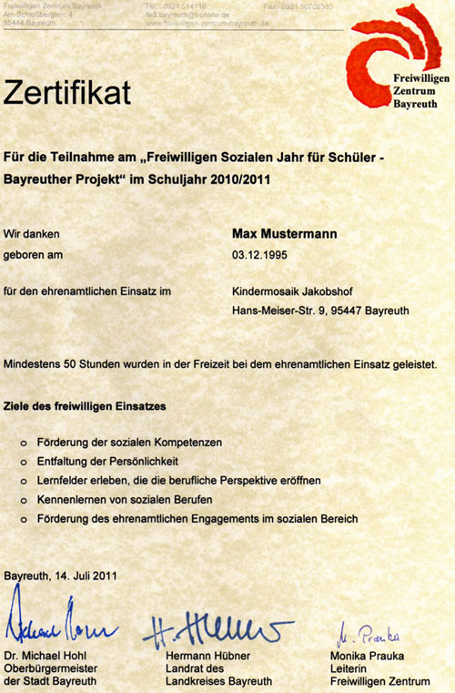 Beispiel Zertifikat zertifikat Beispiel Zertifikat